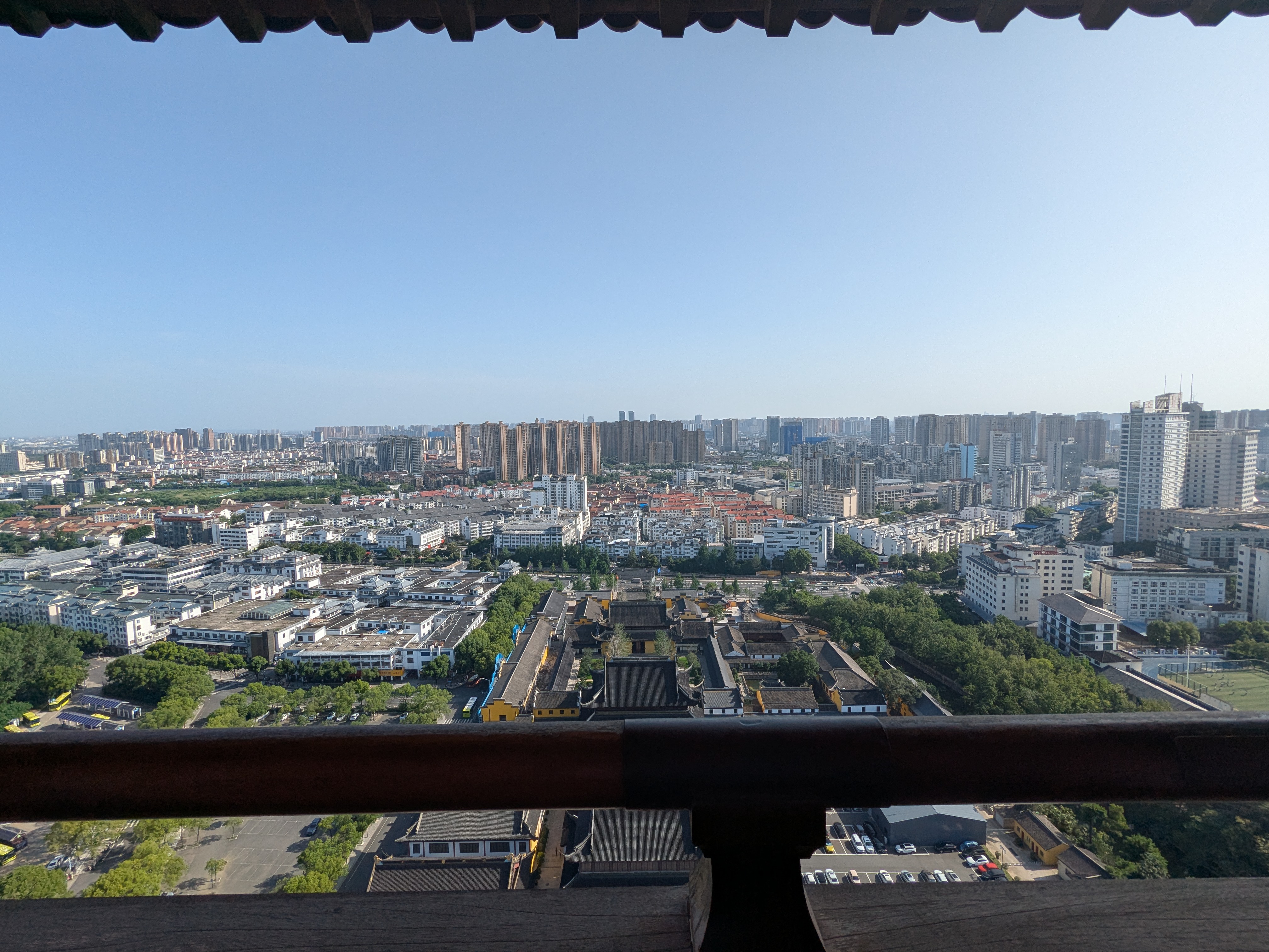 A view from the Tianning pagoda in Changzhou, China