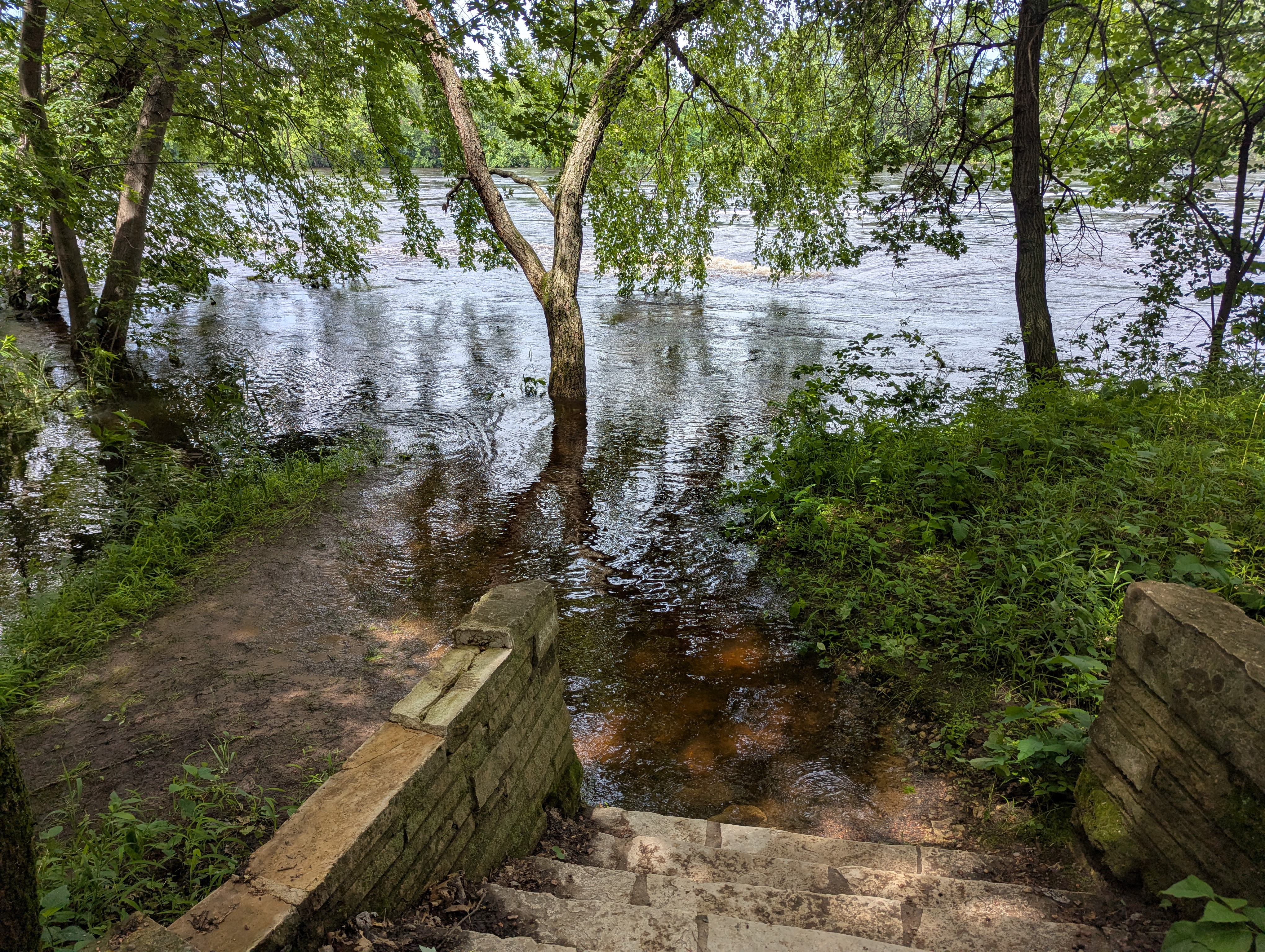 A view of the overflowing Chippewa river at UW-Eau Claire, Wisconsin (My undergrad)