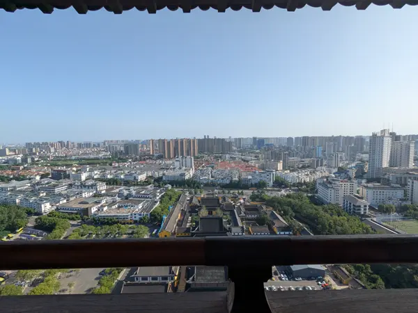 A view from the Tianning pagoda in Changzhou, China
