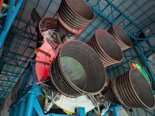 The end of a Saturn V rocket at Kennedy Space Center