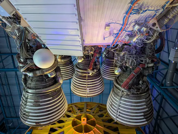 The end of a Saturn V rocket at Kennedy Space Center