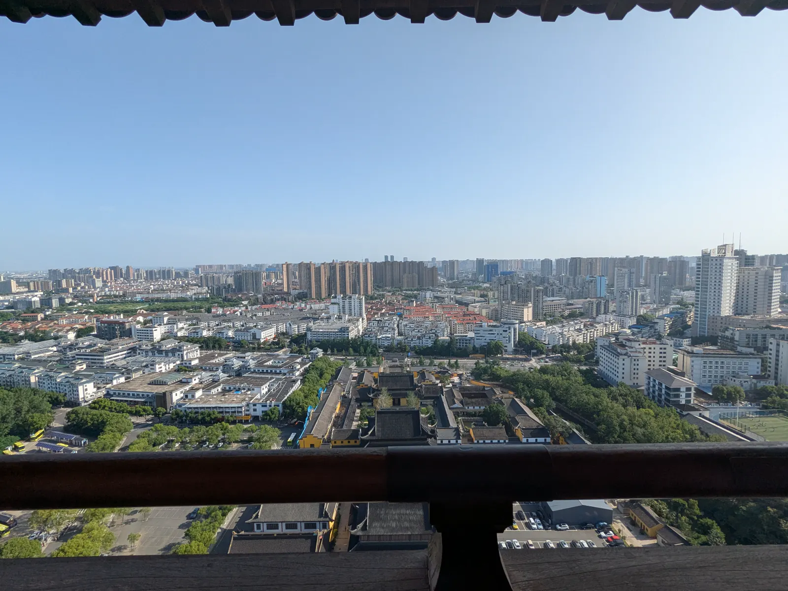 A view from the Tianning pagoda in Changzhou, China